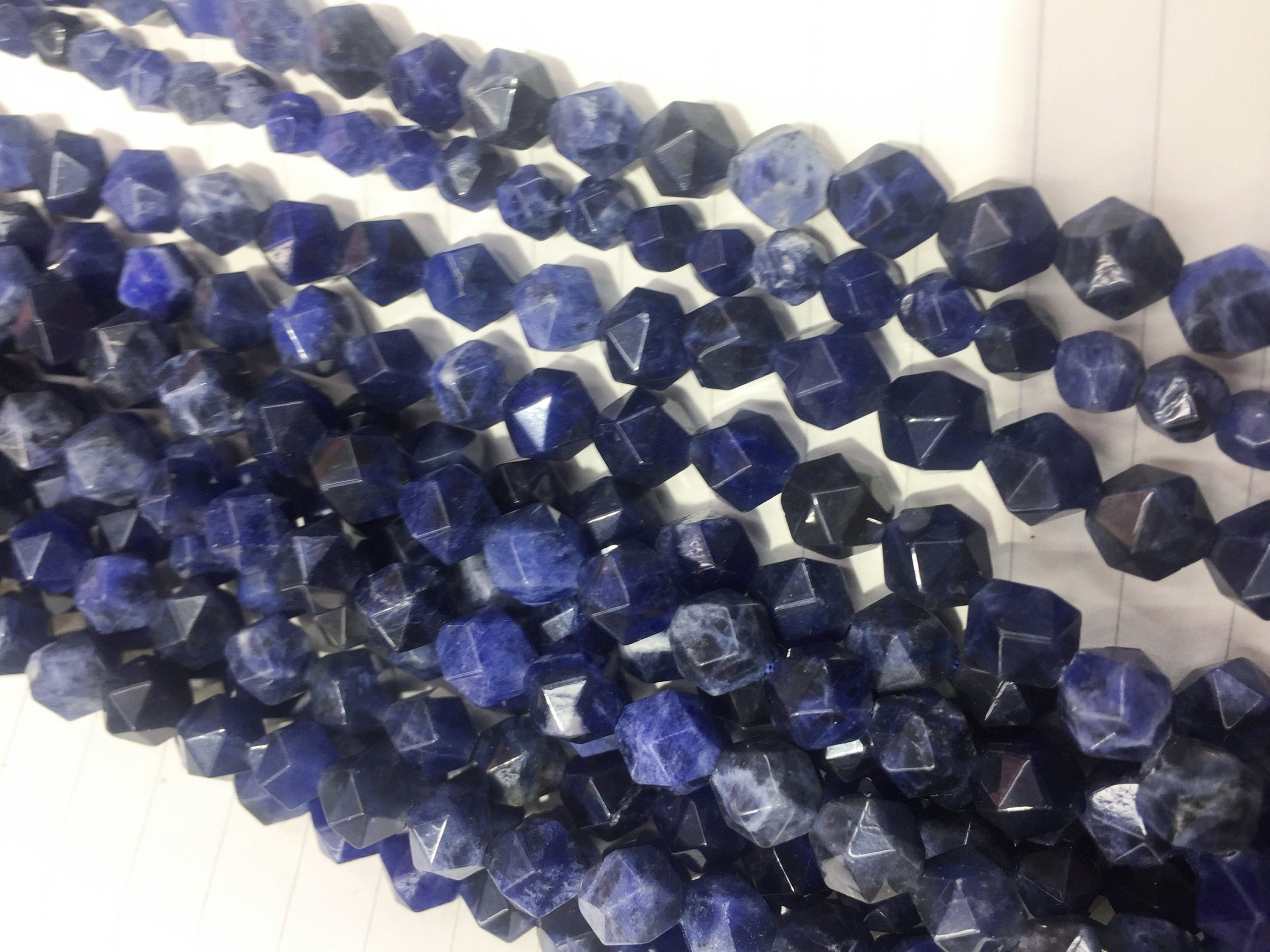 Blue Sodalite Star Cut Beads - Faceted Diamond Cut Beads - Art And Craft Supplies - Natural Beads - Jewelry Beads Wholesale -15inch