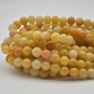 Large Hole (2mm) Gemstone Round Beads –  Dark Yellow Calcite  – 8mm – 15" strand | Natural genuine beads Array beads for beading and jewelry making.  #jewelry #beads #beadedjewelry #diyjewelry #jewelrymaking #beadstore #beading #affiliate #ad