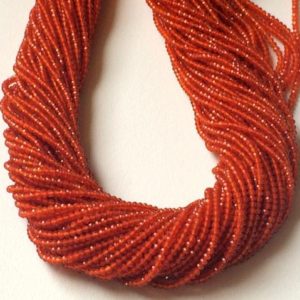Shop Carnelian Faceted Beads! 2-2.5mm Carnelian Faceted Rondelle Beads, Carnelian Micro Faceted Beads, 13 Inch Carnelian Beads For Jewelry (1ST TO 5ST Options) – NT19 | Natural genuine faceted Carnelian beads for beading and jewelry making.  #jewelry #beads #beadedjewelry #diyjewelry #jewelrymaking #beadstore #beading #affiliate #ad