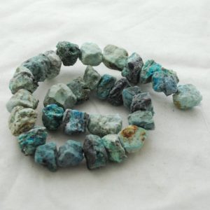 Shop Chrysocolla Chip & Nugget Beads! Raw Natural Chrysocolla Semi-precious Gemstone Chunky Nugget Beads – 13mm – 15mm x 18mm – 22mm – 15" strand | Natural genuine chip Chrysocolla beads for beading and jewelry making.  #jewelry #beads #beadedjewelry #diyjewelry #jewelrymaking #beadstore #beading #affiliate #ad
