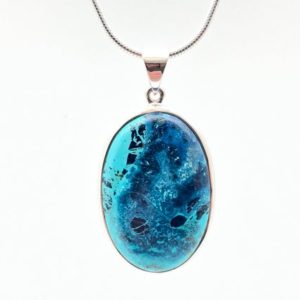 Shop Chrysocolla Pendants! Malachite Chrysocolla Pendant Necklace – Simple Oval Setting – Sterling Silver – Chrysocolla Malachite Stone Pendant | Natural genuine Chrysocolla pendants. Buy crystal jewelry, handmade handcrafted artisan jewelry for women.  Unique handmade gift ideas. #jewelry #beadedpendants #beadedjewelry #gift #shopping #handmadejewelry #fashion #style #product #pendants #affiliate #ad