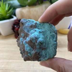 Shop Chrysocolla Stones & Crystals! Natural Chrysocolla raw crystal CHRYS5 | Natural genuine stones & crystals in various shapes & sizes. Buy raw cut, tumbled, or polished gemstones for making jewelry or crystal healing energy vibration raising reiki stones. #crystals #gemstones #crystalhealing #crystalsandgemstones #energyhealing #affiliate #ad