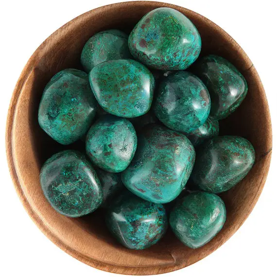 1 Green Chrysocolla - Ethically Sourced Tumbled Stone