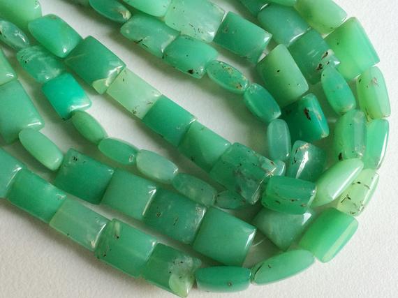 7-14mm Chrysoprase Chewing Gum Cut Beads, Green Chrysoprase Beads, Chrysoprase Necklace, Chrysophase Chicklet Beads, 9 Inch