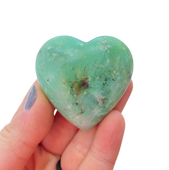 Chrysoprase Stone Heart - Chrysoprase Heart - Chrysoprase Crystal Heart - Polished Chrysoprase Heart - Green Stone - Heart Chakra Crystal