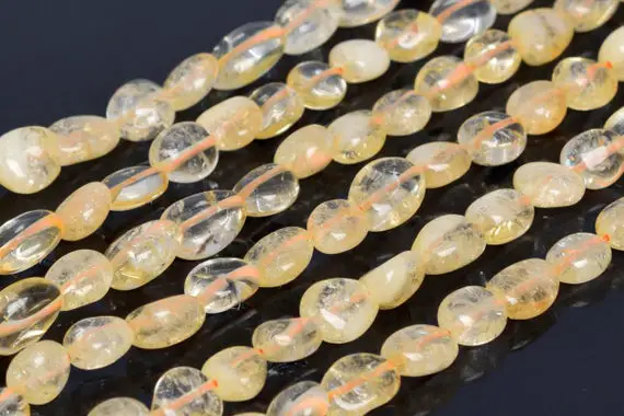 Genuine Natural Citrine Loose Beads Grade A Pebble Nugget Shape 8-10mm
