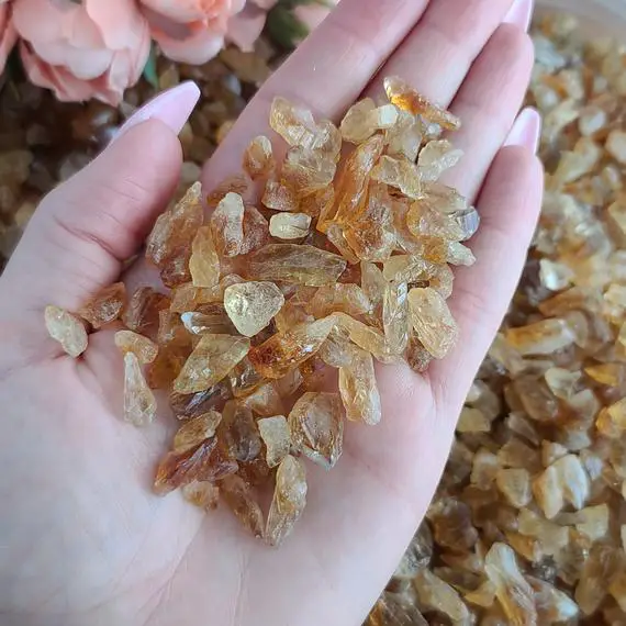 Rough Natural Citrine Chips, Choose Quantity, Raw Crystal Points And Chunks For Jewelry Making, Metaphysical, Or Crystal Grids