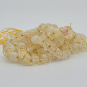 Shop Citrine Rondelle Beads! Heat treated Hand Polished Citrine Semi-Precious Gemstone Rondelle / Spacer Beads – 10mm x 5mm – 15" strand | Natural genuine rondelle Citrine beads for beading and jewelry making.  #jewelry #beads #beadedjewelry #diyjewelry #jewelrymaking #beadstore #beading #affiliate #ad