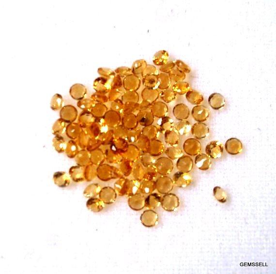 25 Pieces 3mm Citrine Faceted Round Loose Gemstone, Golden Citrine Round Faceted Loose Gemstone, Citrine Faceted Round Loose Gemstone