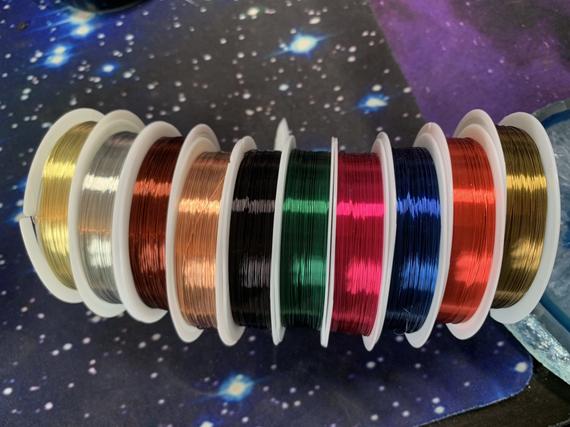 Coated Coloured Flexible Strong Coloured Copper Wire .3mm 28 Guage / Jewellery Cord / Beading Wire / 10 Metres