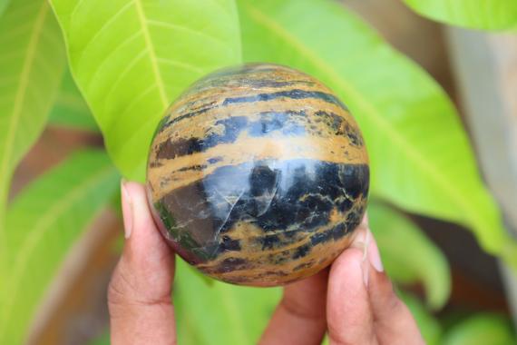 Natural Honey Dendrite Agate Sphere, Dendritic Agate, Honey Dendrite Agate Sphere, Dendrite Agate Loose Gemstone, Home & Decor