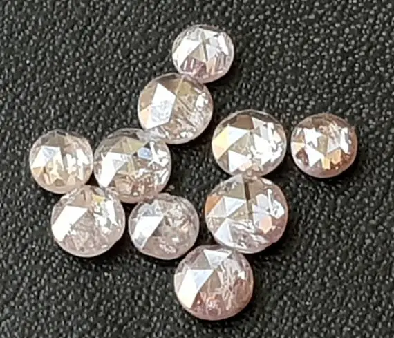 Pink Rose Cut Diamond, Rare 2.4mm-2.5mm Natural Rose Cut Diamond Cabochon, 1 Pc Loose Rosecut Beautiful Faceted Diamond For Jewelry-ppd8a