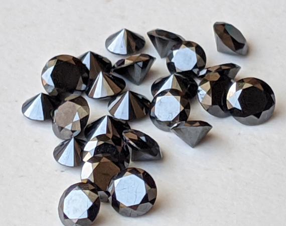 Black Diamond, Conflict Free 4-4.1mm Solitaire Diamond, Polished Diamond, Round Cut Diamond, Brilliant Diamond, Black Diamond Ring-ppd644