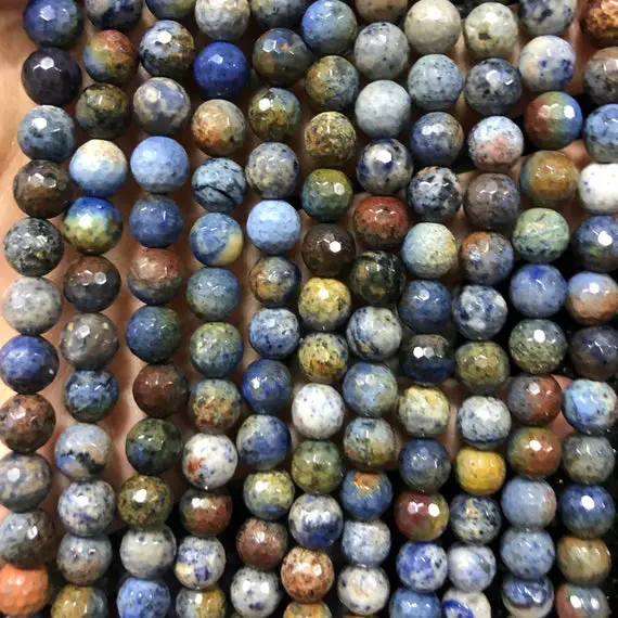 Rainbow Dumortierite Faceted Beads,natural Gemstone Beads, Round Semi Precious Stone Beads 8mm 15''