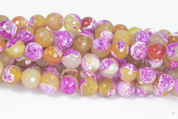 Yellow Fire Agate Gemstone Beads - Fushcia Faceted Agate Round Beads - Agate Beads Supplies - Agate Jewelry Beads -15 Inch Yellow Fire Agate Gemstone Beads - Fushcia Faceted Agate Round Beads - Agate Beads Supplies - Agate Jewelry Beads -15 Inch