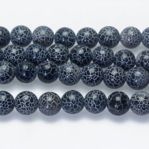 black fire agate beads – smooth round gemstone – beading supplies –  jewelry stone beads 6mm 8mm 10mm – natural stone beads – craft bads