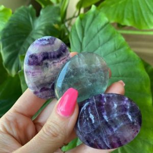 Shop Fluorite Shapes! Fluorite worry stone | Natural genuine stones & crystals in various shapes & sizes. Buy raw cut, tumbled, or polished gemstones for making jewelry or crystal healing energy vibration raising reiki stones. #crystals #gemstones #crystalhealing #crystalsandgemstones #energyhealing #affiliate #ad