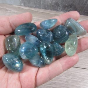 Shop Tumbled Fluorite Crystals & Pocket Stones! Blue Green Tumbled Fluorite Small / Medium T508 | Natural genuine stones & crystals in various shapes & sizes. Buy raw cut, tumbled, or polished gemstones for making jewelry or crystal healing energy vibration raising reiki stones. #crystals #gemstones #crystalhealing #crystalsandgemstones #energyhealing #affiliate #ad