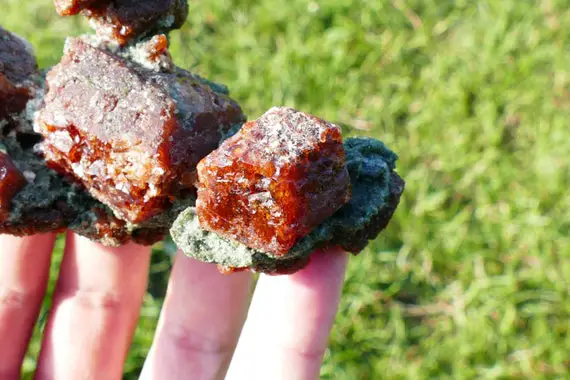 Rare Hessonite Garnet With Vesuvianite Matrix From Austria, Garnet Mineral Specimen