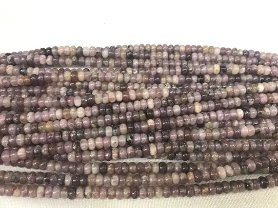 Genuine Purple Lepidolite 4x6mm Rondelle Natural Gemstone Loose Beads Grade Ab 15 Inch Jewelry Supply Bracelet Necklace Material Wholesale