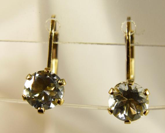 Prasiolite Earrings, Genuine Checkerboard Cut Gemstones, Green Amethyst, Green Quartz, 14/20 Gold Filled 6mm Round 1.+ Tcw Earrings