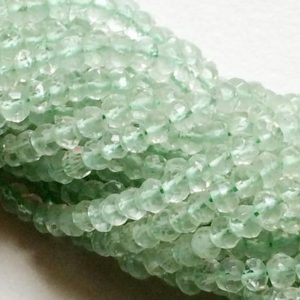 Shop Green Amethyst Beads! 3.5-4mm Green Amethyst Micro Faceted Rondelles, Green Amethyst Rondelle, 13 Inches Faceted Green Amethyst For Jewelry (1St To 5ST Options) | Natural genuine faceted Green Amethyst beads for beading and jewelry making.  #jewelry #beads #beadedjewelry #diyjewelry #jewelrymaking #beadstore #beading #affiliate #ad