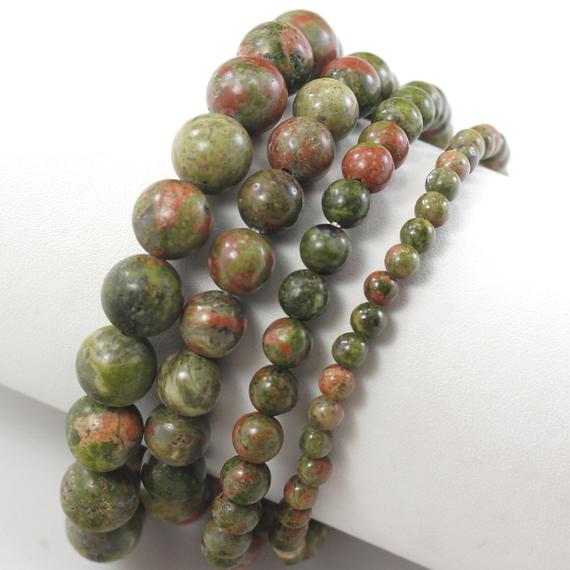 Unakite Bracelet Stretch Elastic Crystal Healing Gemstone Round Beaded For Men,women 4mm 6mm 8mm 10mm 12mm 7.5"