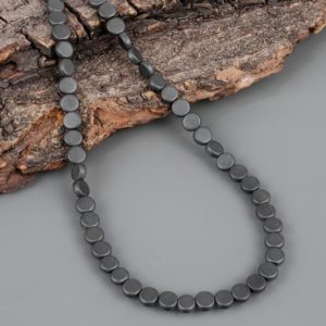 Shop Hematite Necklaces! Natural Black Hematite Necklace Smooth Coins Shape Necklace Handmade Jewelry Black Beads Necklace May Birthstone Black Hematite Gift For Her | Natural genuine Hematite necklaces. Buy crystal jewelry, handmade handcrafted artisan jewelry for women.  Unique handmade gift ideas. #jewelry #beadednecklaces #beadedjewelry #gift #shopping #handmadejewelry #fashion #style #product #necklaces #affiliate #ad