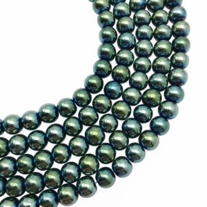 Shop Hematite Round Beads! 10mm Green Hematite Beads, Round Hematite Beads, Hematite Jewelry | Natural genuine round Hematite beads for beading and jewelry making.  #jewelry #beads #beadedjewelry #diyjewelry #jewelrymaking #beadstore #beading #affiliate #ad