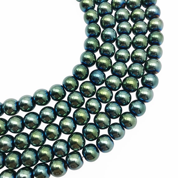 10mm Green Hematite Beads, Round Hematite Beads, Hematite Jewelry