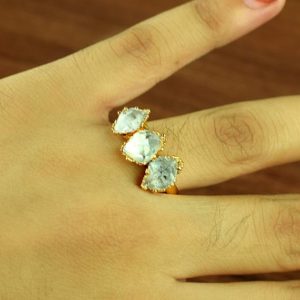 Shop Herkimer Diamond Rings! Herkimer Diamond Ring – Electroplated Ring – Brass Ring – Gift For Her – Gift For Women – Ring For Mother – Wedding Ring – Anniversary Gifts | Natural genuine Herkimer Diamond rings, simple unique alternative gemstone engagement rings. #rings #jewelry #bridal #wedding #jewelryaccessories #engagementrings #weddingideas #affiliate #ad