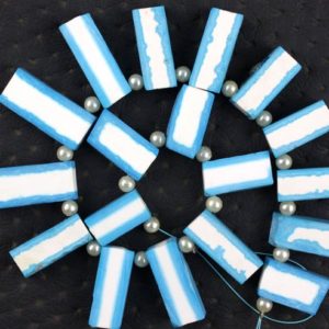 Shop Howlite Chip & Nugget Beads! 1 Strand Howlite Gemstone,18 Pieces Uneven Rectangle Shape Rough,Size 7×16-9×21 MM Raw,Making Howlite Semi Precious Stone Jewelry Wholesale | Natural genuine chip Howlite beads for beading and jewelry making.  #jewelry #beads #beadedjewelry #diyjewelry #jewelrymaking #beadstore #beading #affiliate #ad