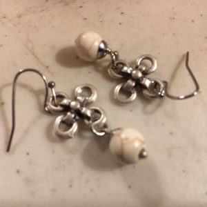 Shop Howlite Earrings! White Earrings – Silver Jewelry – Howlite Gemstone Jewellery – Everyday – Fashion | Natural genuine Howlite earrings. Buy crystal jewelry, handmade handcrafted artisan jewelry for women.  Unique handmade gift ideas. #jewelry #beadedearrings #beadedjewelry #gift #shopping #handmadejewelry #fashion #style #product #earrings #affiliate #ad
