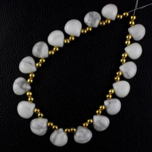 Shop Howlite Bead Shapes! 1 Strand Howlite Briolette Beads,14-16mm beads,Gemstone Heart Shape,Howlite,White color,briolette beads,11" Long Strand,Smooth,Wholesale | Natural genuine other-shape Howlite beads for beading and jewelry making.  #jewelry #beads #beadedjewelry #diyjewelry #jewelrymaking #beadstore #beading #affiliate #ad