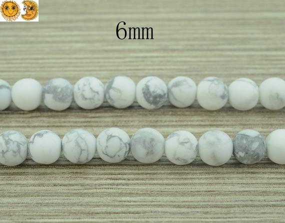 White Howlite Matte Round Beads,howlite,diy Beads,natural,gemstone,frosted Beads,4mm 6mm 8mm 10mm 12mm 14mm For Choice,15" Full Strand