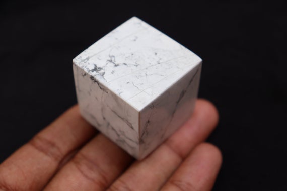 Natural Howlite Cube Crystal, White Howlite Cube Stone, Cube Stone, Healing Crystal, Pocket Stone, Cube Stone Healing Calming Reiki.