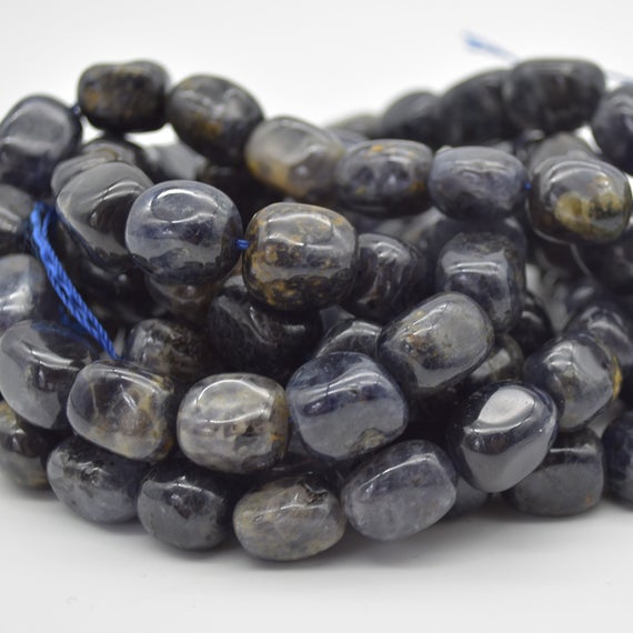 Iolite  Gemstone Large Nugget Tumblestone Beads - 12mm - 16mm X 10mm - 12mm - 15" Strand