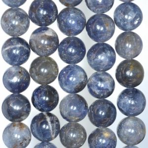 Shop Iolite Round Beads! 12MM Blue Iolite Gemstone Grade A Round Loose Beads 7.5 inch Half Strand (80001172-A159) | Natural genuine round Iolite beads for beading and jewelry making.  #jewelry #beads #beadedjewelry #diyjewelry #jewelrymaking #beadstore #beading #affiliate #ad
