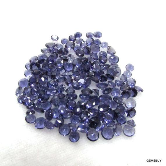 10 Pieces 3mm Ioilite Faceted Round Gemstone, Blue Iolite Round Faceted Gemstone, Iolite Faceted Round Loose Gemstone, Aaa Quality Gemstone