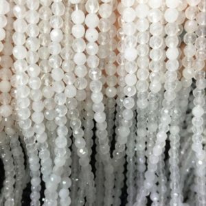 Shop Jade Faceted Beads! 6mm Faceted White Jade Beads, Gemstone Beads, Wholasela Beads | Natural genuine faceted Jade beads for beading and jewelry making.  #jewelry #beads #beadedjewelry #diyjewelry #jewelrymaking #beadstore #beading #affiliate #ad