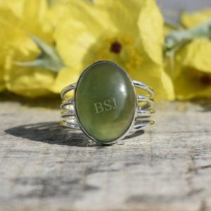Shop Jade Rings! Nephrite Jade Ring, Jade Jewelry, Silver Ring, Boho Ring, Statement Ring, Gift for Her, Womens Ring, Artisan Ring, Christmas Sale, Mom Gift | Natural genuine Jade rings, simple unique handcrafted gemstone rings. #rings #jewelry #shopping #gift #handmade #fashion #style #affiliate #ad