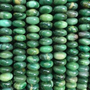 Shop Jade Beads! African Jade Stone Beads, Natural Gemstone Beads, Green Rondelle Beads, 4x6mm 5x8mm 15'' | Natural genuine beads Jade beads for beading and jewelry making.  #jewelry #beads #beadedjewelry #diyjewelry #jewelrymaking #beadstore #beading #affiliate #ad