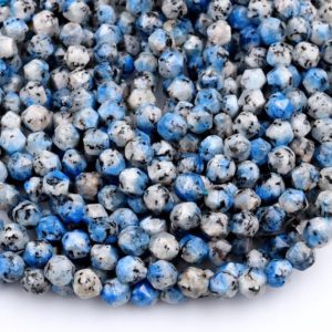 Shop Jasper Faceted Beads! Faceted Star Cut K2 Jasper Granite 8mm Round Beads 15.5" Strand | Natural genuine faceted Jasper beads for beading and jewelry making.  #jewelry #beads #beadedjewelry #diyjewelry #jewelrymaking #beadstore #beading #affiliate #ad