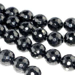 Shop Jet Beads! 10mm Black Jet Gemstone Organic Micro Faceted Round Loose Beads 7 inch Half Strand (90186120-882) | Natural genuine faceted Jet beads for beading and jewelry making.  #jewelry #beads #beadedjewelry #diyjewelry #jewelrymaking #beadstore #beading #affiliate #ad