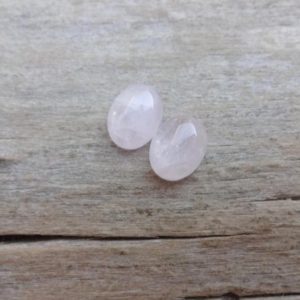 Pair Kunzite cabochon 8x10mm | Natural genuine stones & crystals in various shapes & sizes. Buy raw cut, tumbled, or polished gemstones for making jewelry or crystal healing energy vibration raising reiki stones. #crystals #gemstones #crystalhealing #crystalsandgemstones #energyhealing #affiliate #ad