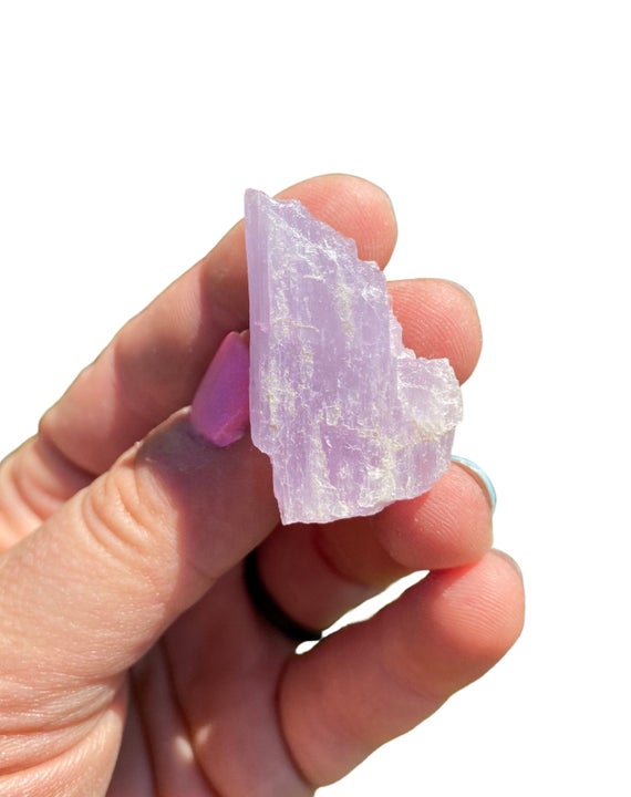 Raw Kunzite Crystal (0.5" - 4") B Grade Rough Kunzite Crystal - Healing Crystals And Stones - Crown Chakra Stones - Raw Kunzite Stone