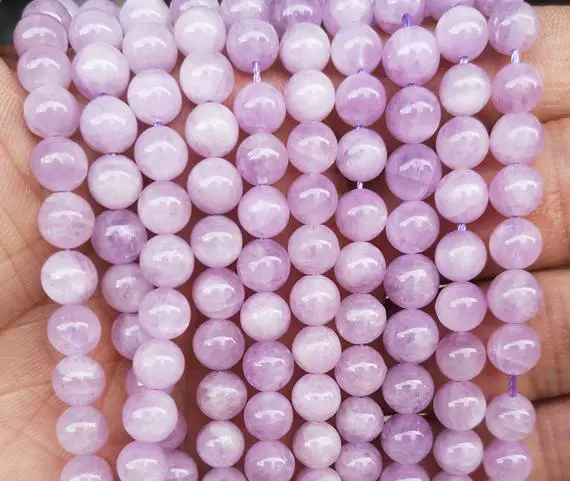 Natural Aaaa Kunzite Smooth Round Beads,6mm 8mm 10mm 12mm Spodumene Beads Wholesale Supply,one Strand 15"