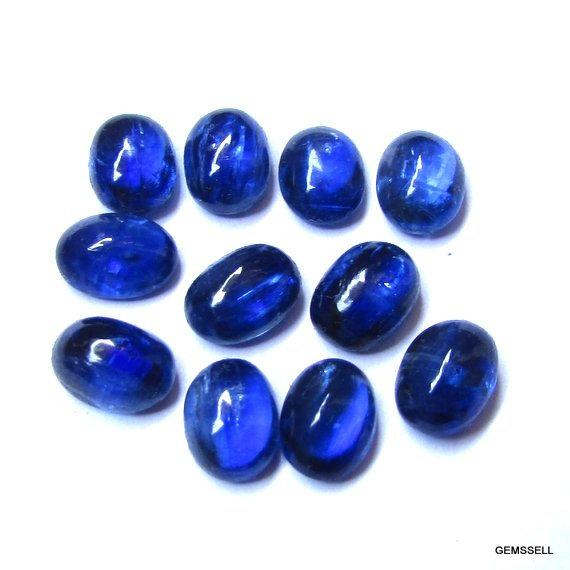 1 Pieces 7x9mm Kyanite Cabochon Oval Loose Gemstone, Natural Blue Kyanite Oval Cabochon Gemstone, Kyanite Oval Cabochon Gemstone