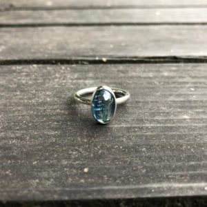 Shop Kyanite Rings! Natural Blue Kyanite Silver Ring, Kyanite Crystal Jewelry, Ring Size 6, Minimal Simple Design Fine Quality Blue Kyanite, Handmade and Silver | Natural genuine Kyanite rings, simple unique handcrafted gemstone rings. #rings #jewelry #shopping #gift #handmade #fashion #style #affiliate #ad