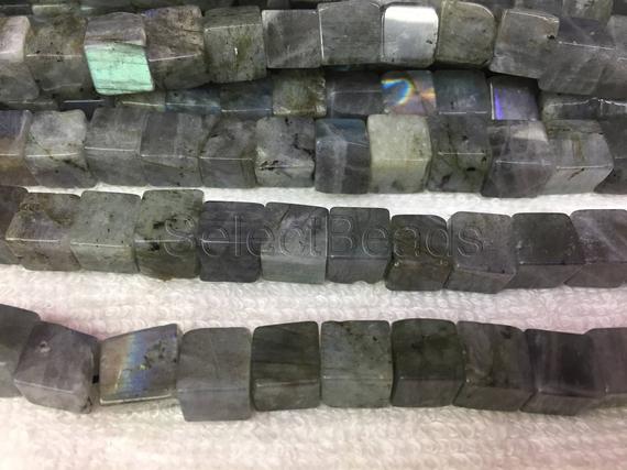 Labradorite Cube Beads - Labradorite Stone For Sale - Labradorite Beads Wholesale - Labradorite Gemstone Beads -10mm 12mm Cube Beads -15inch